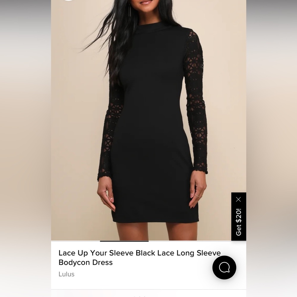 Lulus black long sleeve body con dress